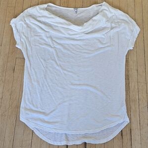 Splendid light-weight jersey drape top tee in white Large